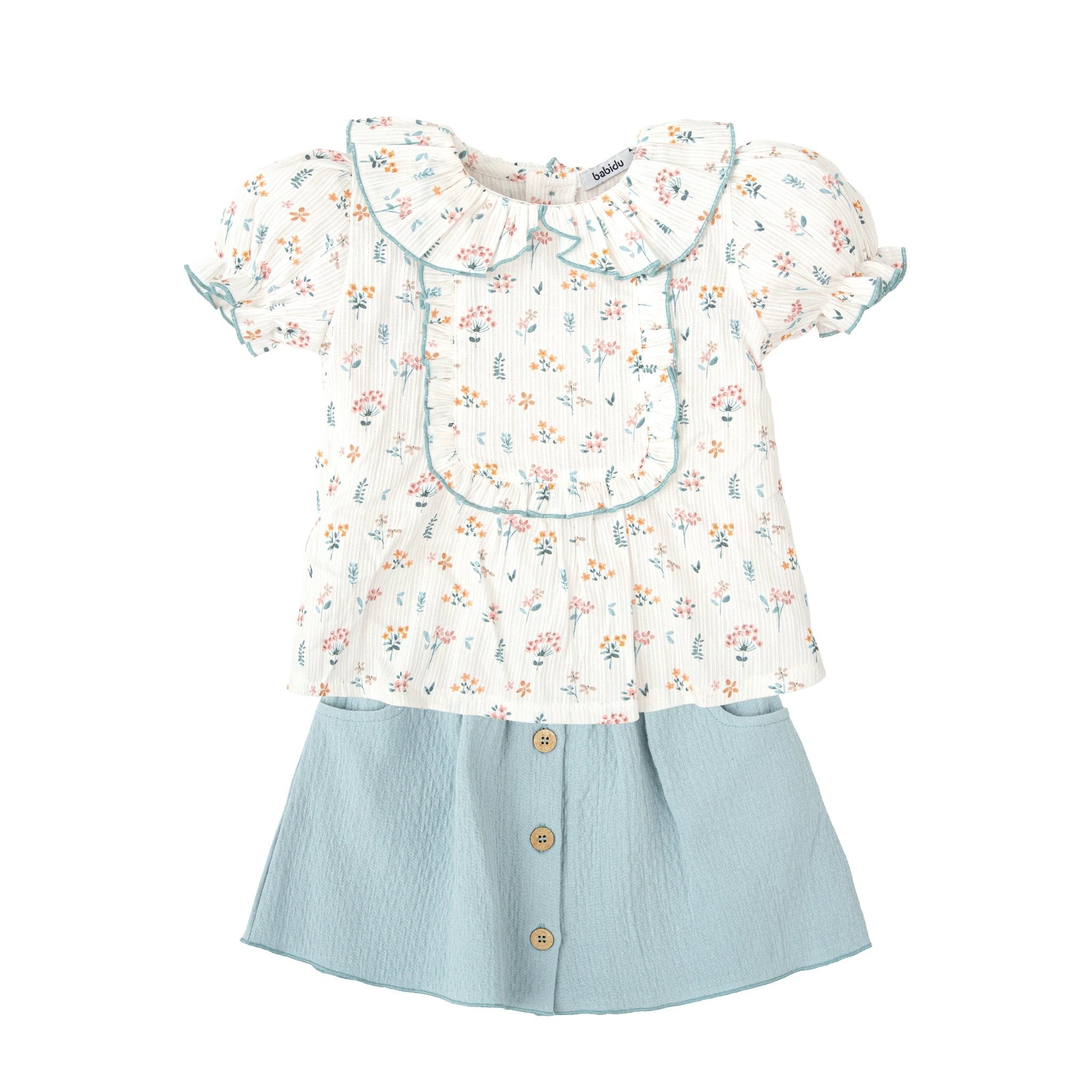 Conjunto Babidu Mangas Cortas Estampado Para Niñas by Babidu