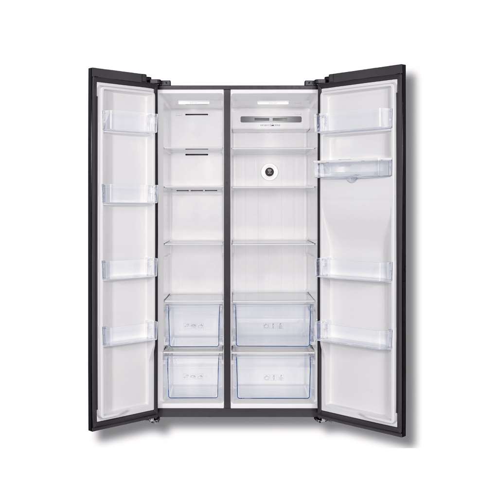 Nevera Side by Side TCL P650SBC 23 Pies Cúbicos Inverter Dispensador Agua Gris Oscuro