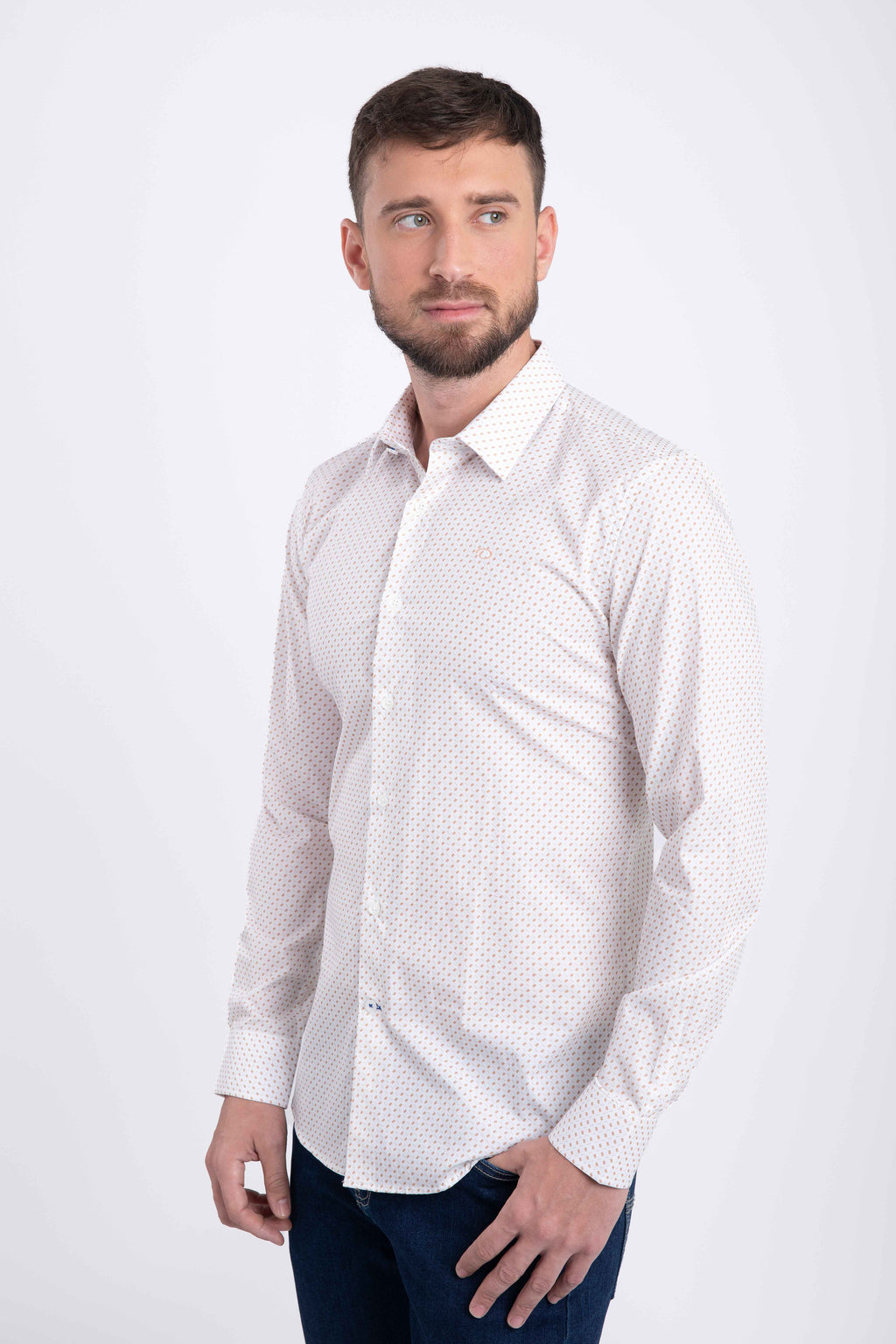 Camisa Oscar De La Renta Mangas Largas Estampada Para Caballeros by Oscar De La Renta