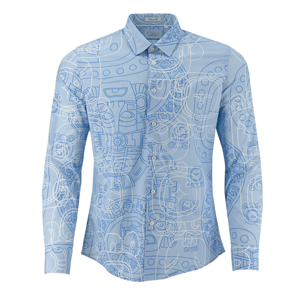 Camisa Oscar De La Renta Mangas Largas Estampada Para Caballeros by Oscar De La Renta