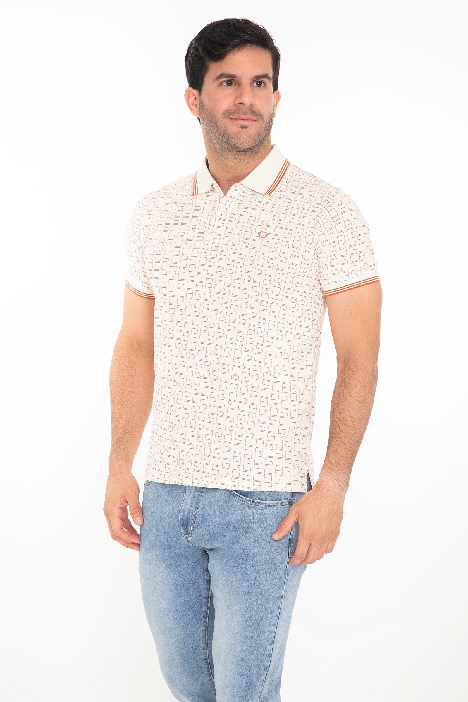 Poloshirt Oscar De La Renta Mangas Cortas Estampado P/ Caballeros by Oscar De La Renta