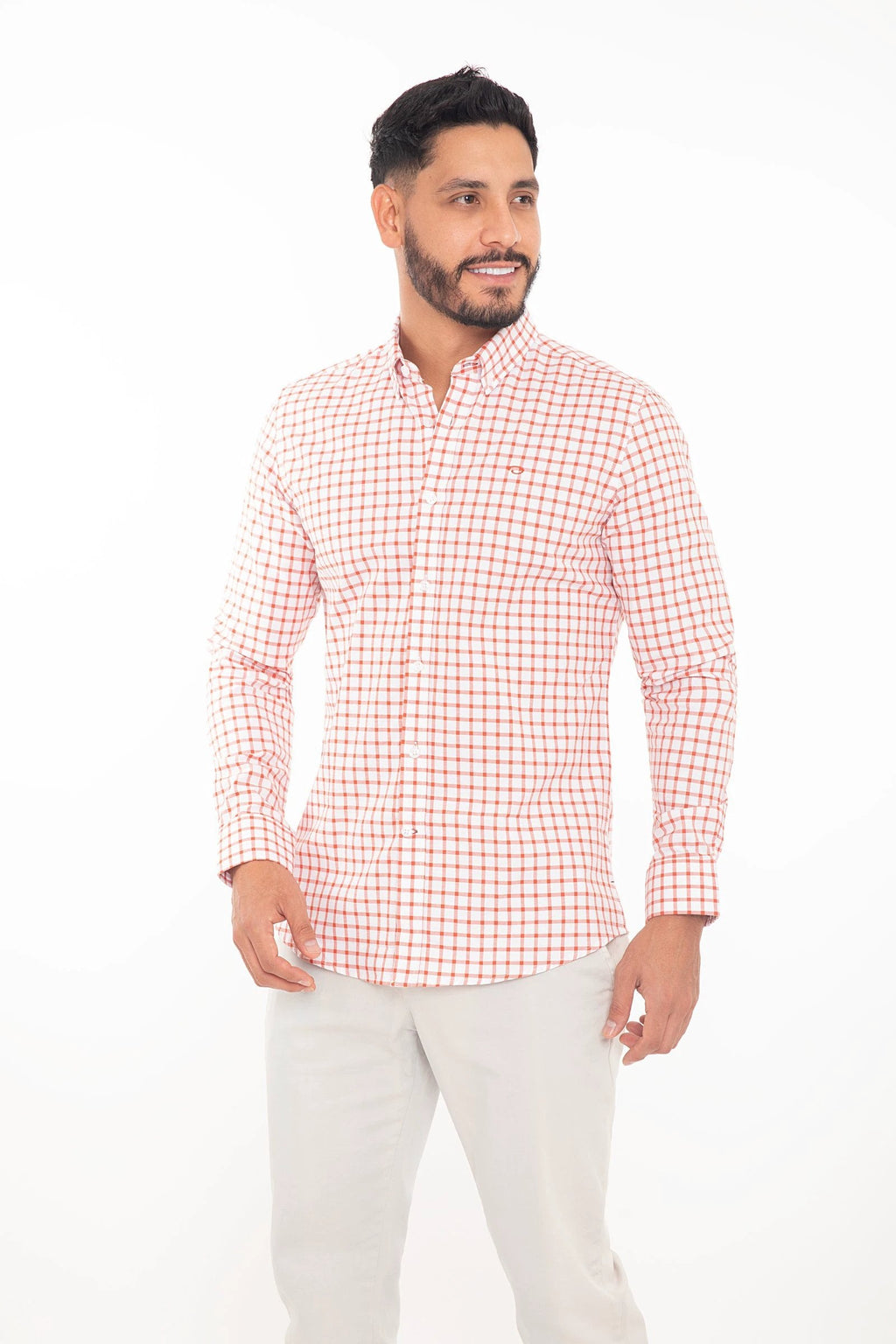 Camisa Oscar De La Renta Mangas Largas Cuadros P/ Caballeros by Oscar De La Renta