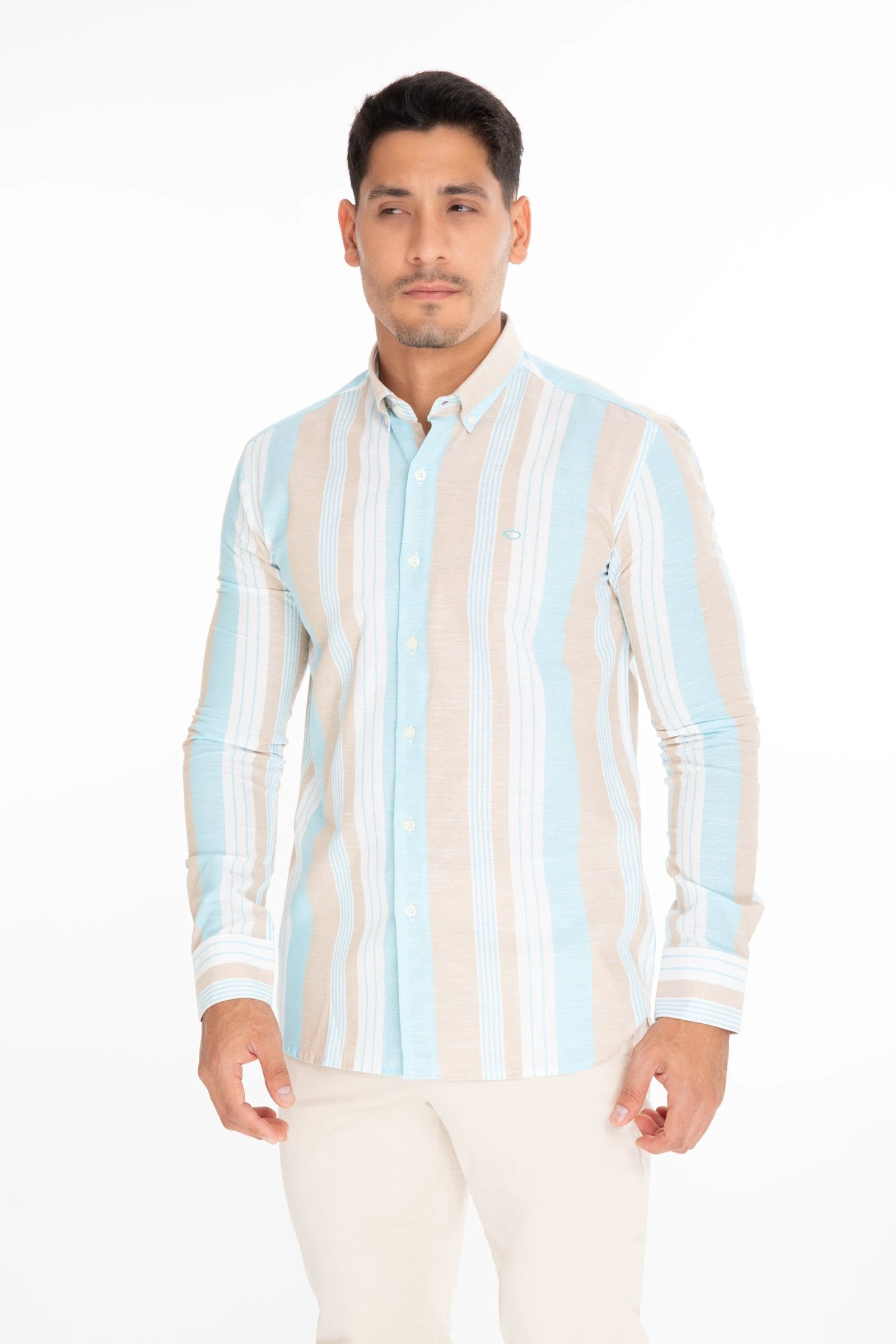 Camisa Oscar De La Renta Mangas Largas Rayas P/ Caballeros by Oscar De La Renta