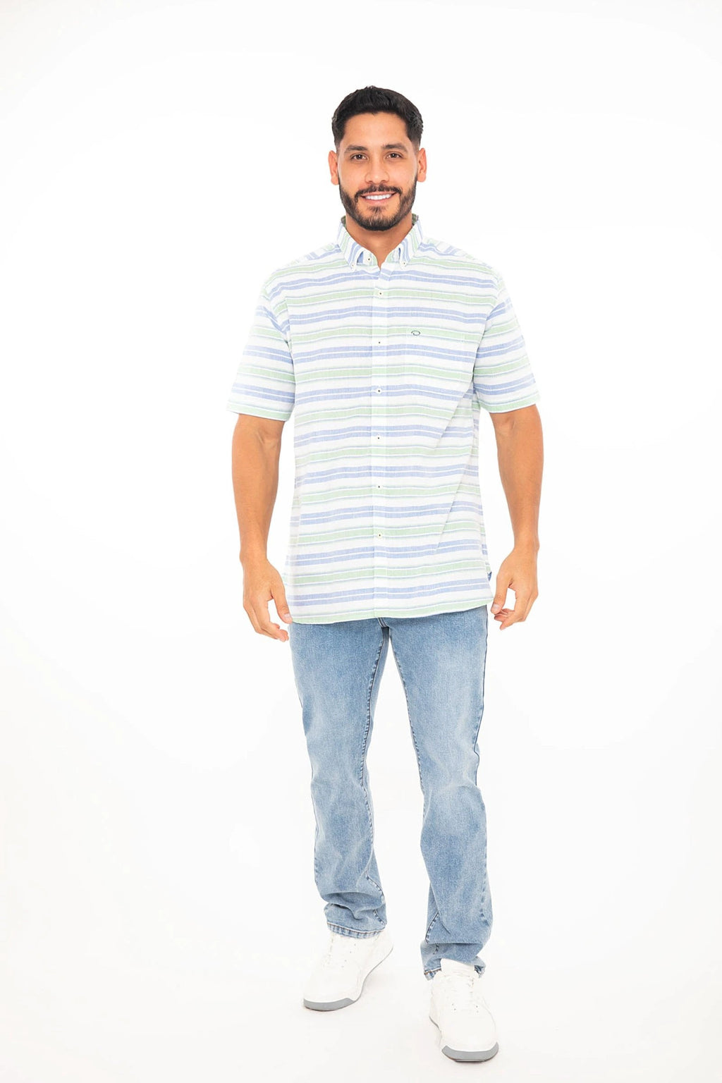 Camisa Oscar De La Renta Mangas Cortas Rayas P/ Caballeros by Oscar De La Renta