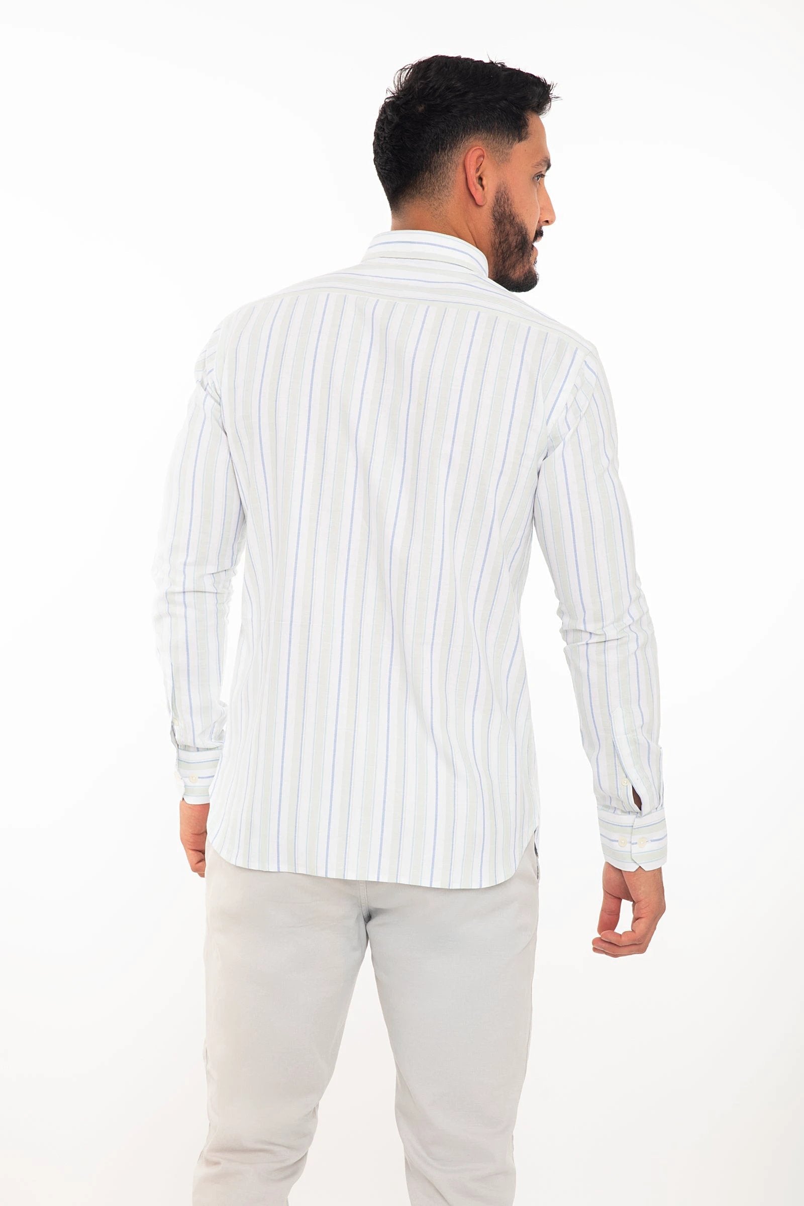 Camisa Oscar De La Renta Mangas Largas Rayas P/ Caballeros by Oscar De La Renta