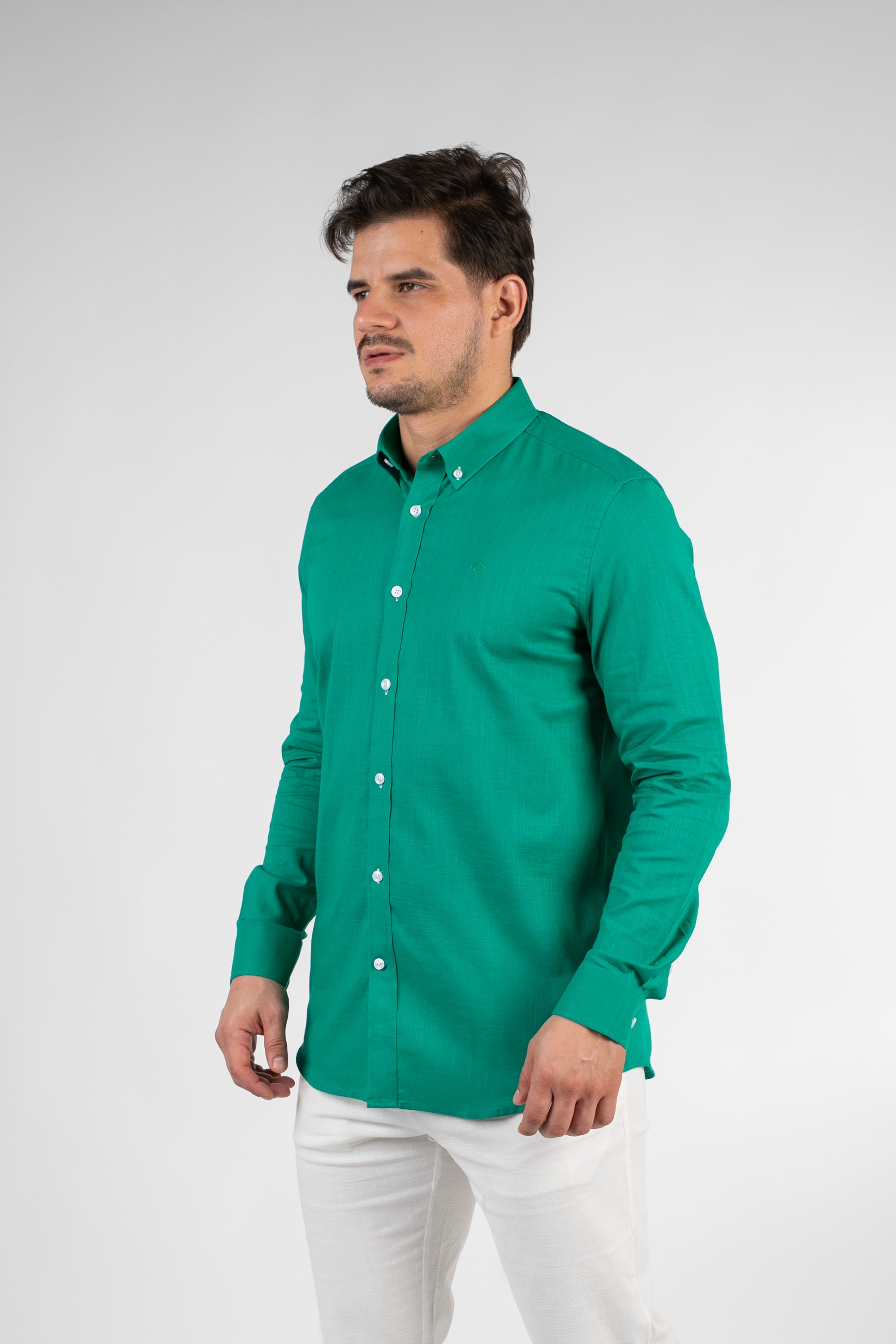 Camisa Oscar De La Renta Mangas Largas Lisa Para Caballeros by Oscar De La Renta