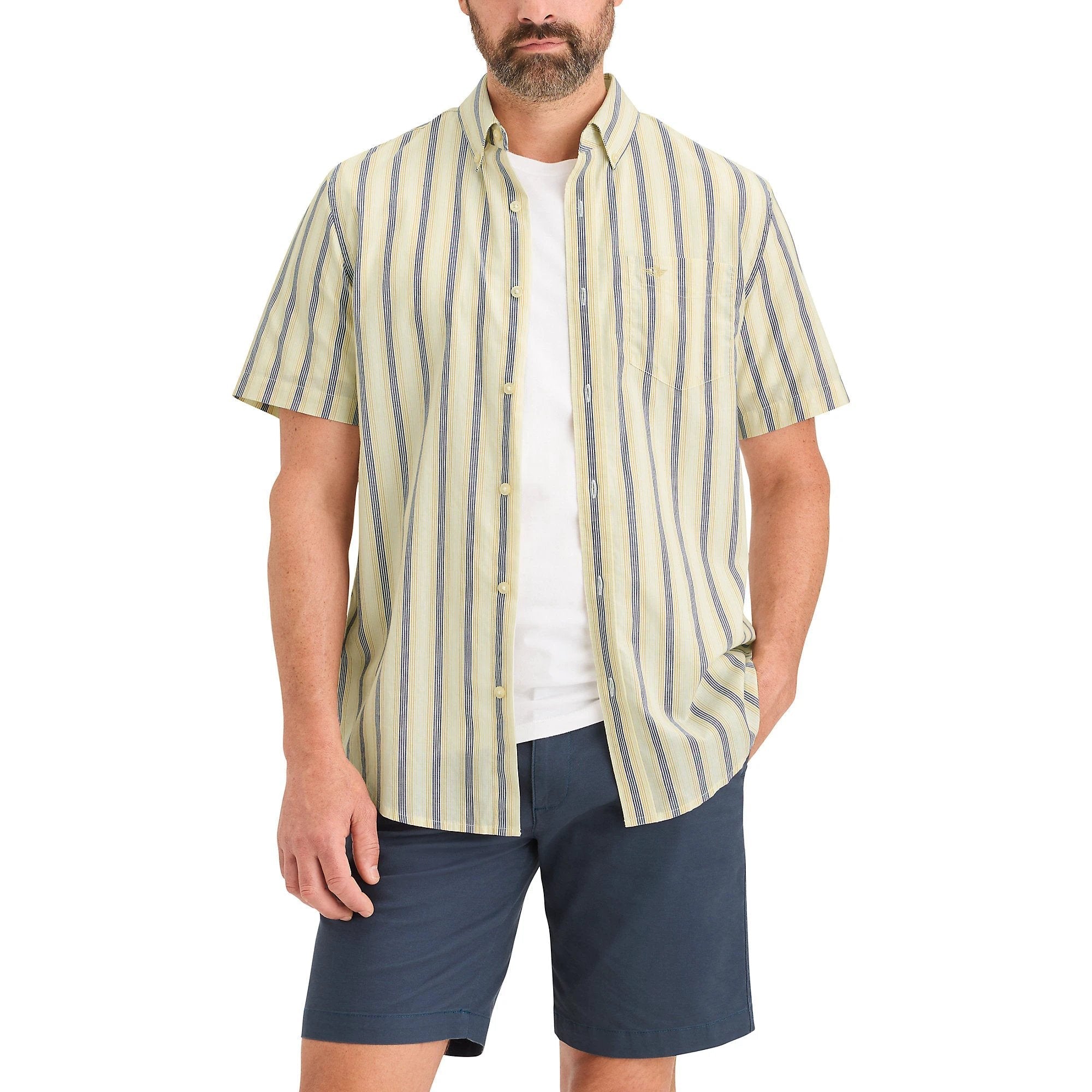 Camisa Dockers Mangas Cortas Rayas Para Caballeros by Dockers