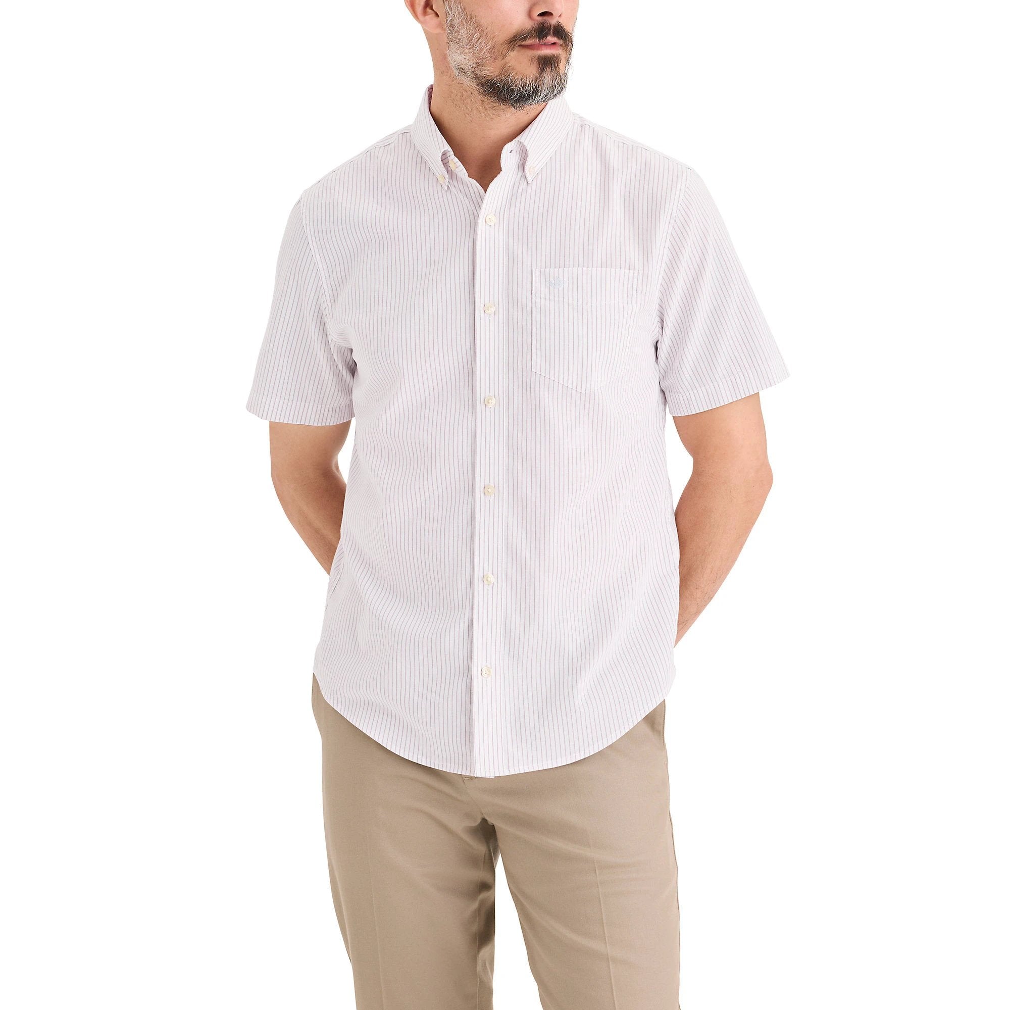 Camisa Dockers Mangas Cortas Rayas Para Caballeros by Dockers