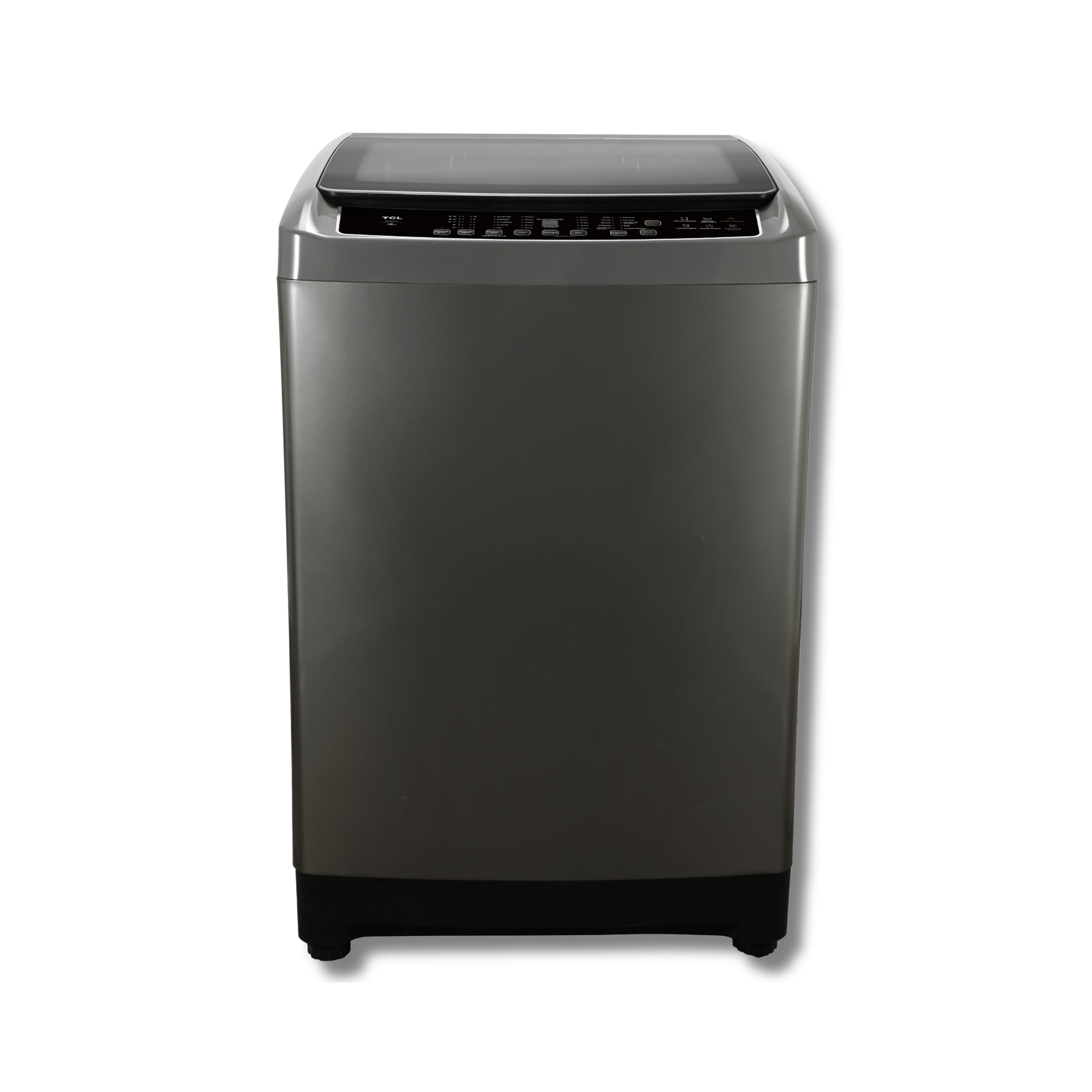 Lavadora TCL F321TLG 46.5 Libras Tambor Acero Inoxidable Tapa Vidrio Templado Gris