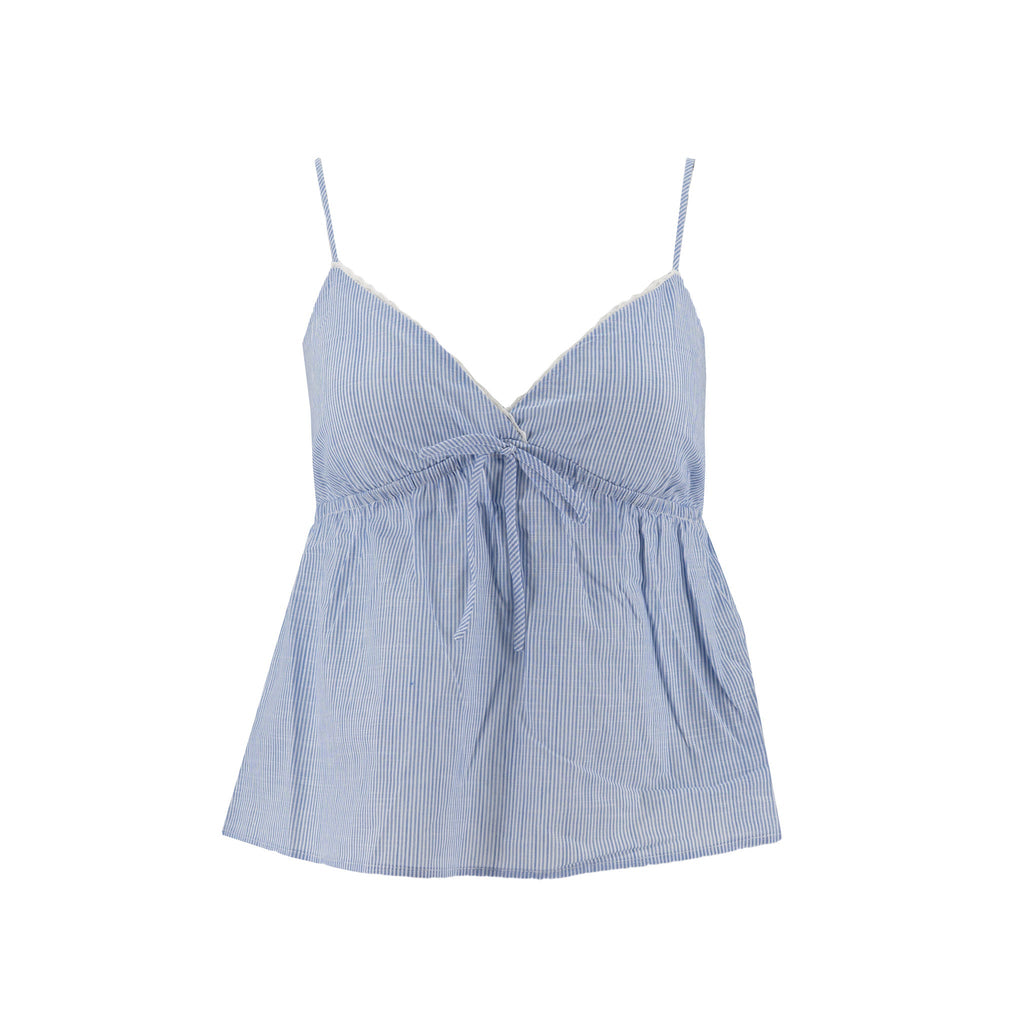 Blusa Madden Girl Tiros Rayas Azul Denim para Damas