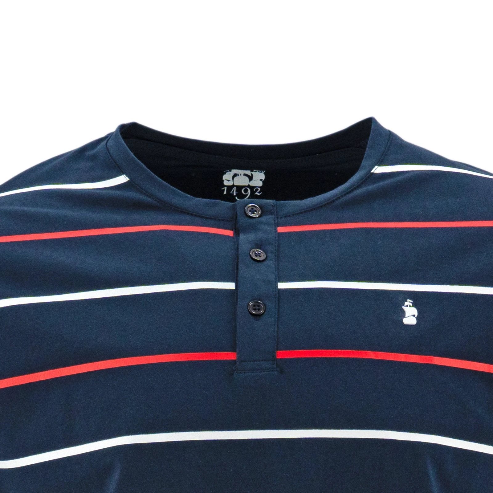 Camiseta 1492 Mangas Cortas Cuello Henley Rayas Para Niños by 1492