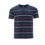 Camiseta 1492 Mangas Cortas Cuello Henley Rayas Para Niños by 1492