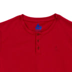 Camiseta 1492 Mangas Cortas Cuello Henley Lisa Para Niños by 1492