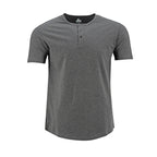 Camiseta 1492 Mangas Cortas Cuello Henley Lisa Para Niños by 1492