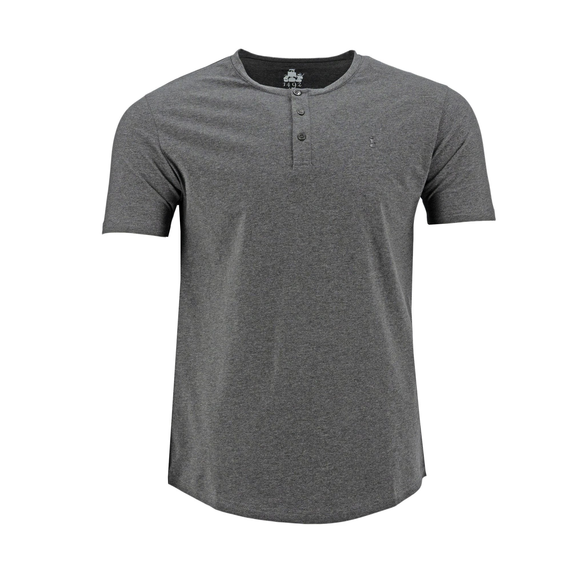 Camiseta 1492 Mangas Cortas Cuello Henley Lisa Para Niños by 1492