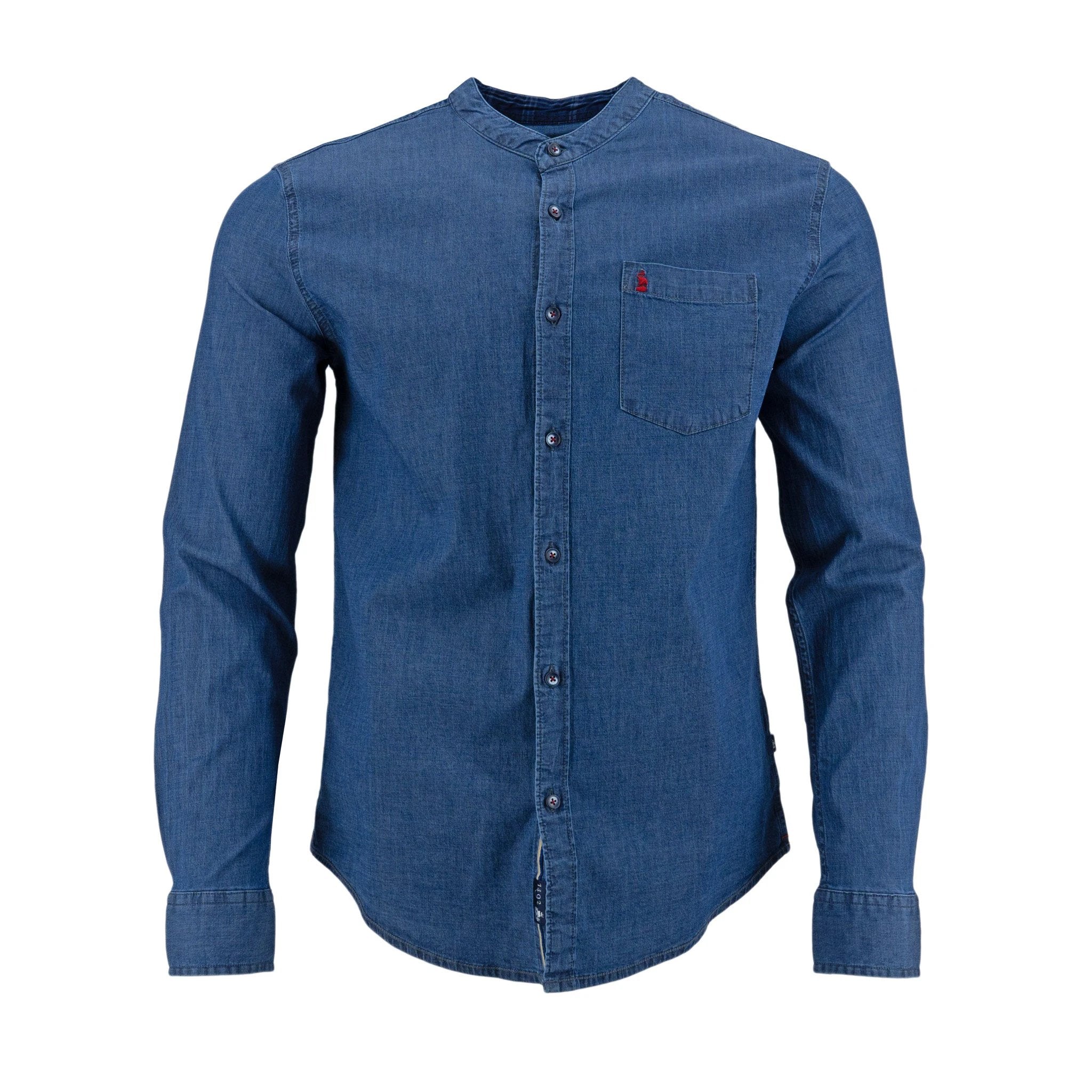 Camisa 1492 Mangas Largas Lisa Cuello Chino P/ Caballeros by 1492