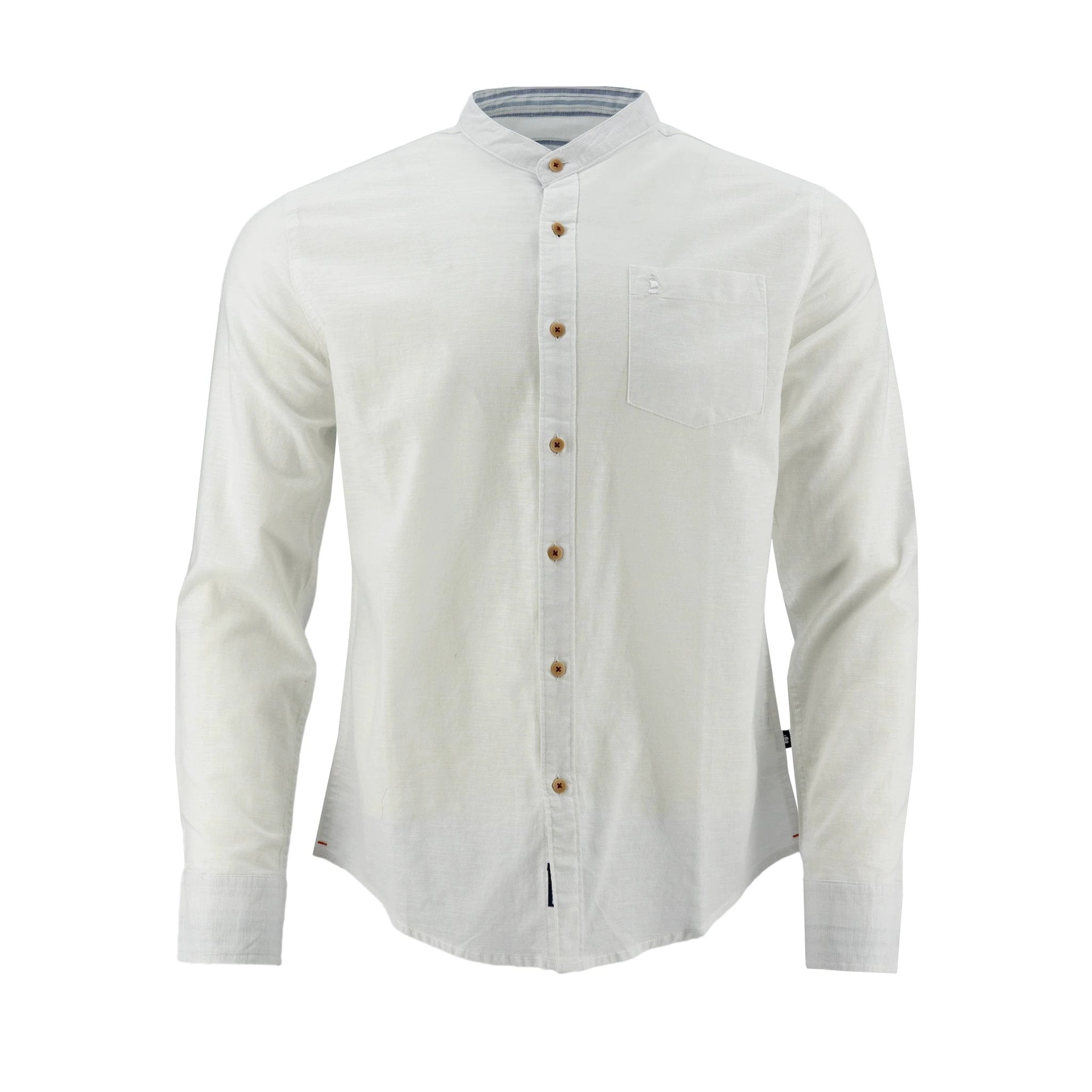 Camisa 1492 Mangas Largas Lisa Cuello Chino P/ Caballeros by 1492
