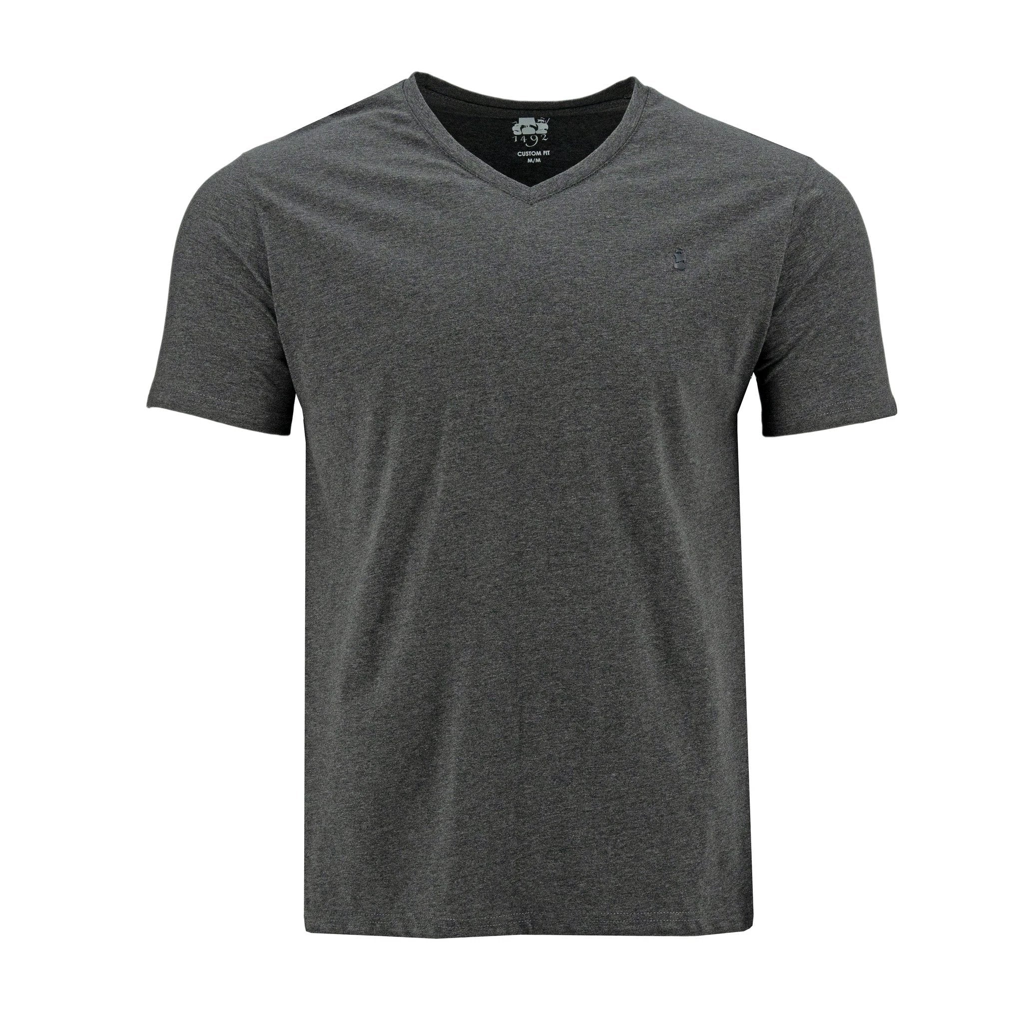 Camiseta 1492 Mangas Cortas Liso Cuello V Para Caballeros by 1492