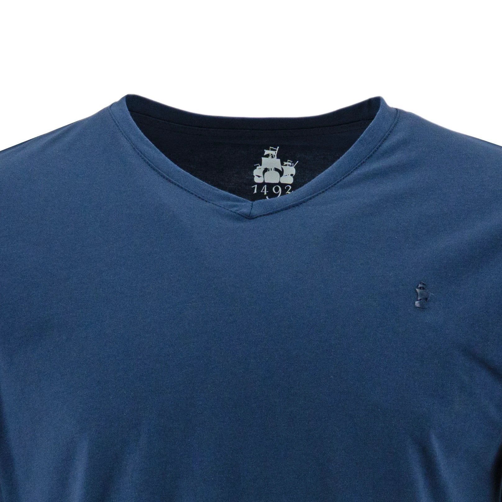 Camiseta 1492 Mangas Cortas Liso Cuello V Para Caballeros by 1492