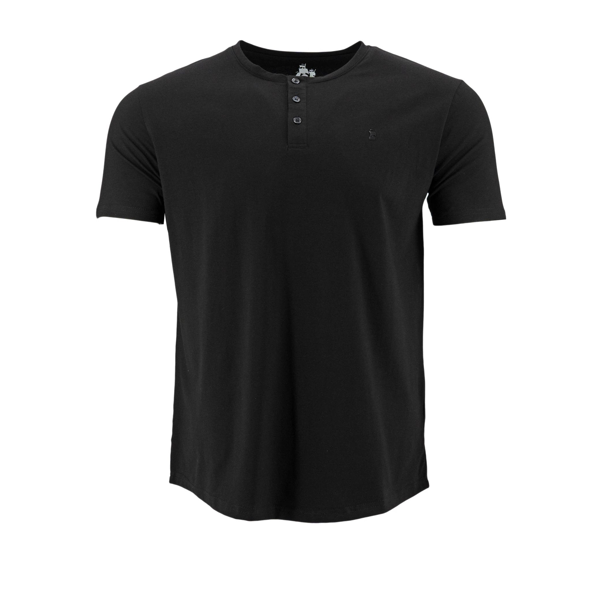 Camiseta 1492 Mangas Cortas Cuello Henley Lisa Para Caballeros by 1492