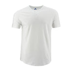 Camiseta 1492 Mangas Cortas Cuello Henley Lisa Para Caballeros by 1492