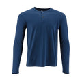 Camiseta 1492 Mangas Largas Cuello Henley Lisa Para Caballeros by 1492