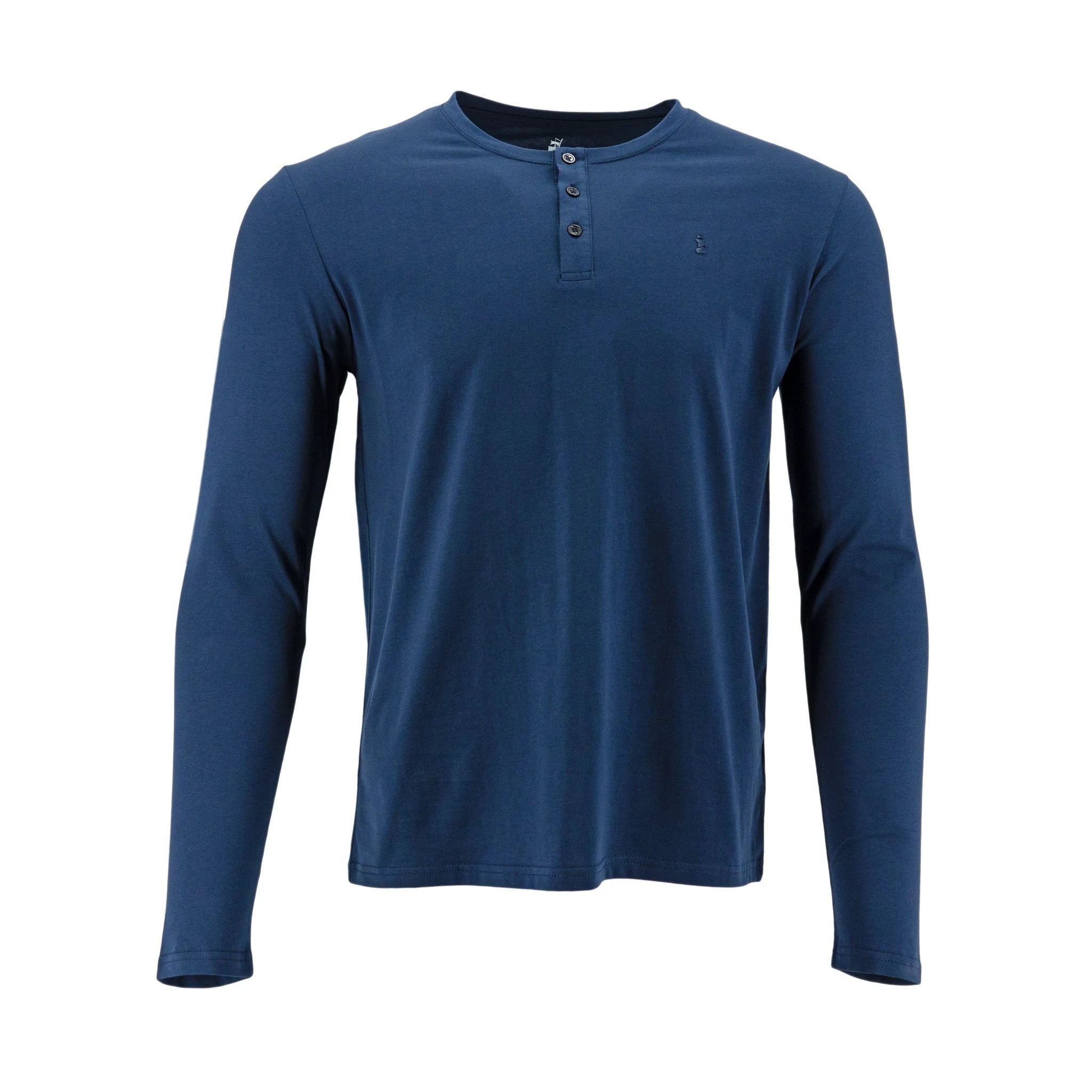 Camiseta 1492 Mangas Largas Cuello Henley Lisa Para Caballeros by 1492