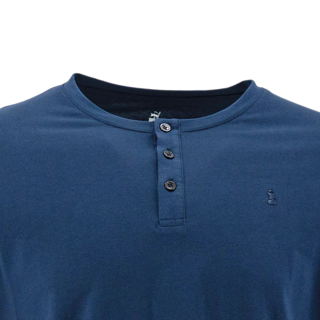 Camiseta 1492 Mangas Largas Cuello Henley Lisa Para Caballeros by 1492
