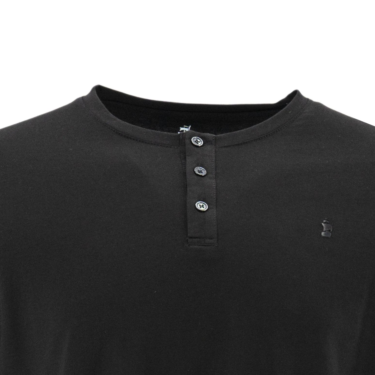 Camiseta 1492 Mangas Largas Cuello Henley Lisa Para Caballeros by 1492