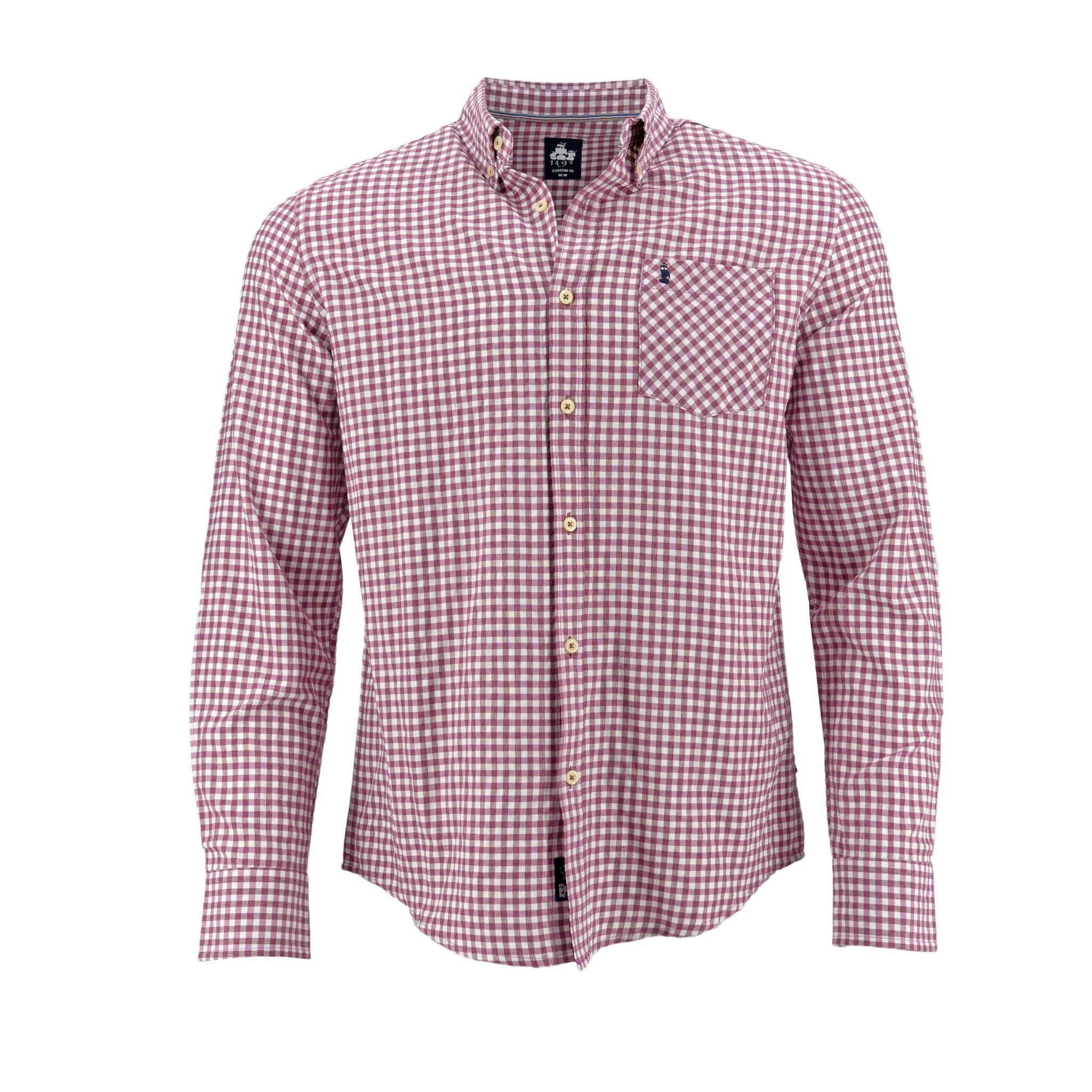 Camisa 1492 Mangas Largas Cuadros P/ Caballeros by 1492