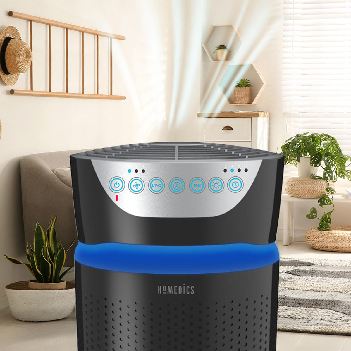 HoMedics TotalClean Purificador de Aire UV 5 en 1 para Habitación Grande