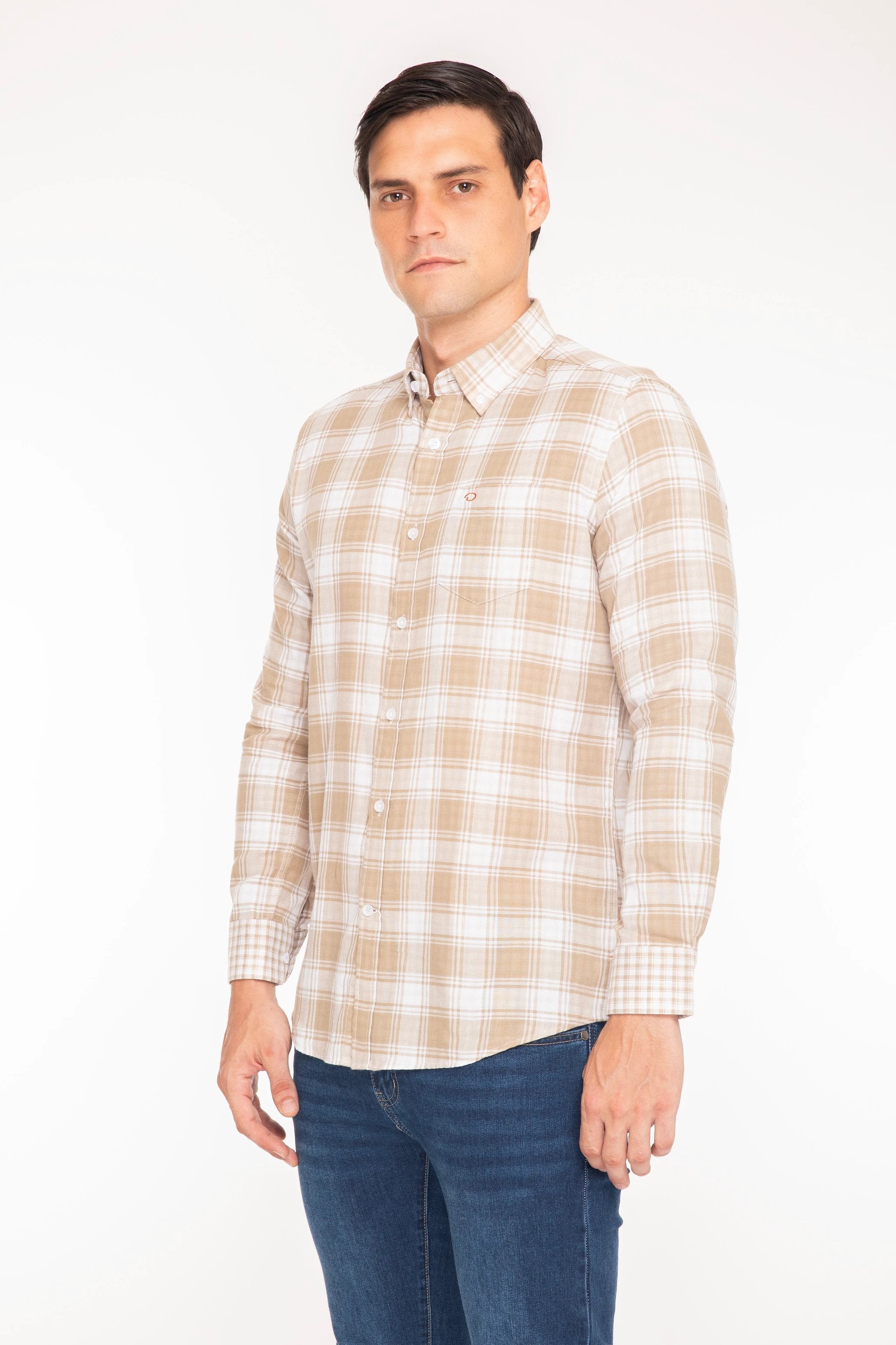 Camisa Oscar De La Renta Mangas Largas Cuadros Para Caballeros by Oscar De La Renta