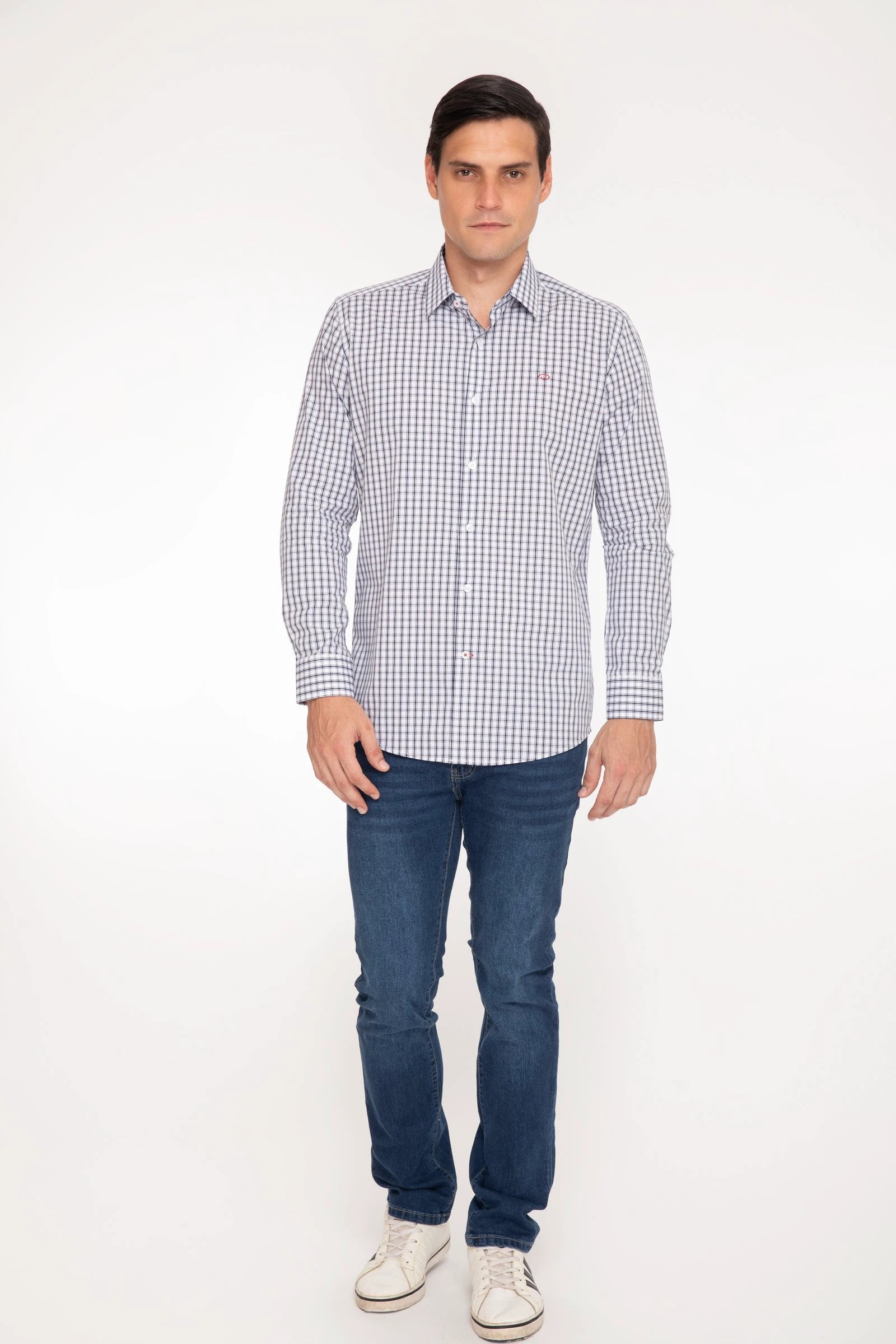 Camisa Oscar De La Renta Mangas Largas Cuadros P/ Caballeros by Oscar De La Renta