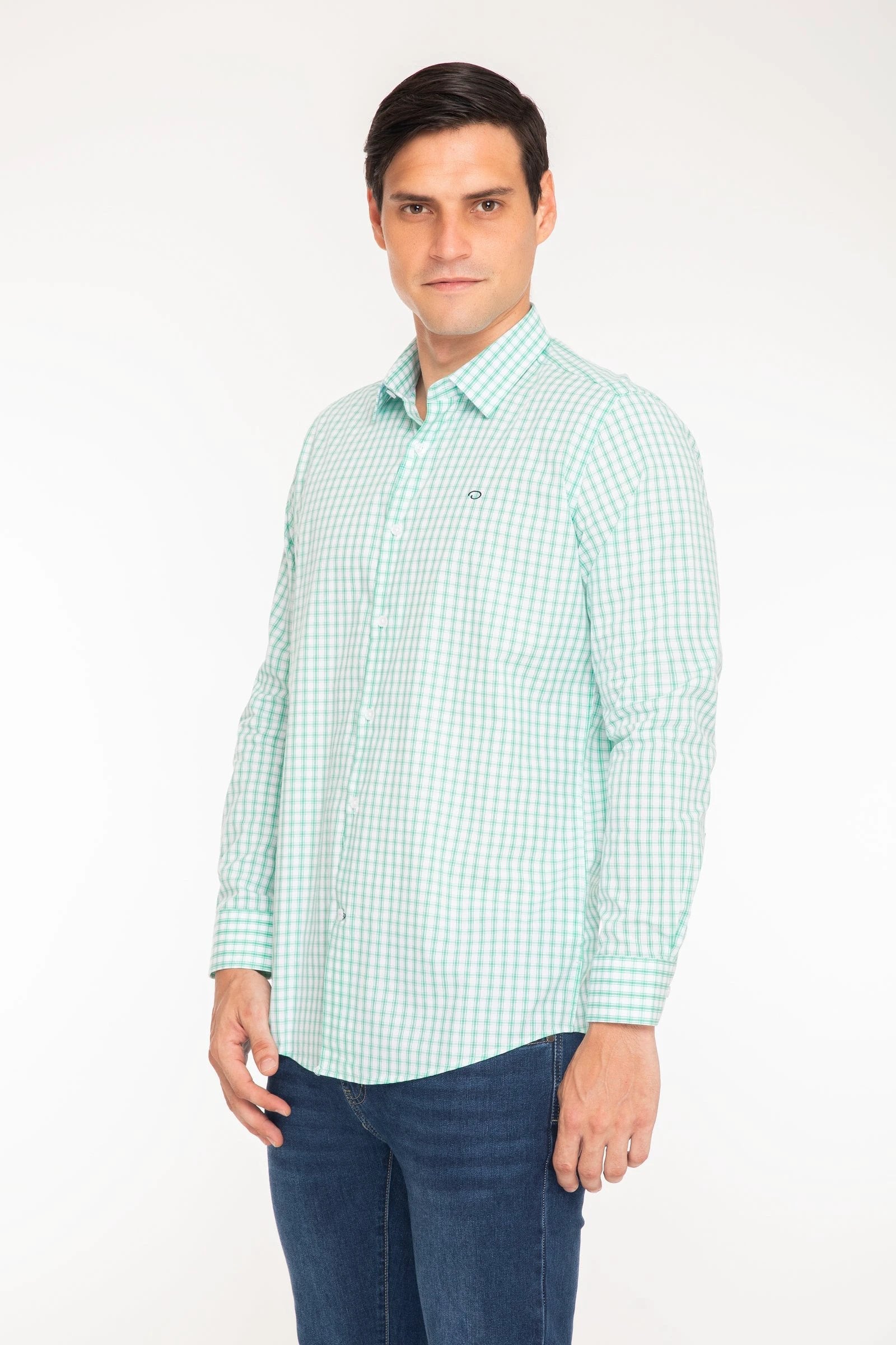 Camisa Oscar De La Renta Mangas Largas Cuadros P/ Caballeros by Oscar De La Renta