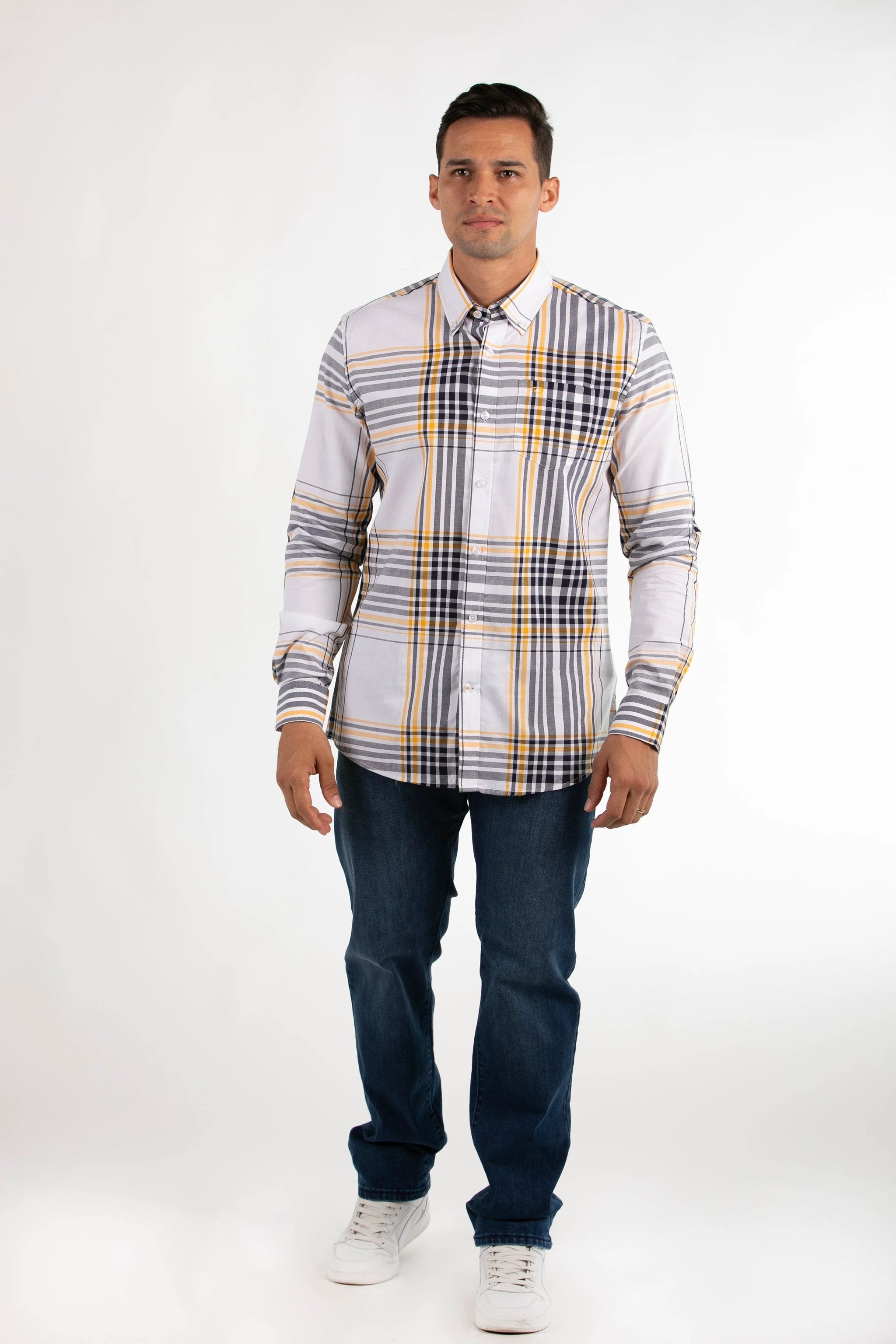 Camisa Oscar De La Renta Mangas Largas Cuadros Para Caballeros by Oscar De La Renta