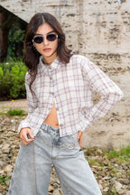 CAMISA CROPPED CUADROS R-C 8335.