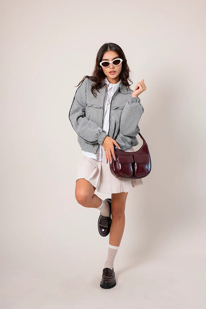 CHAQUETA BOMBER CUADROS E-F 8448.
