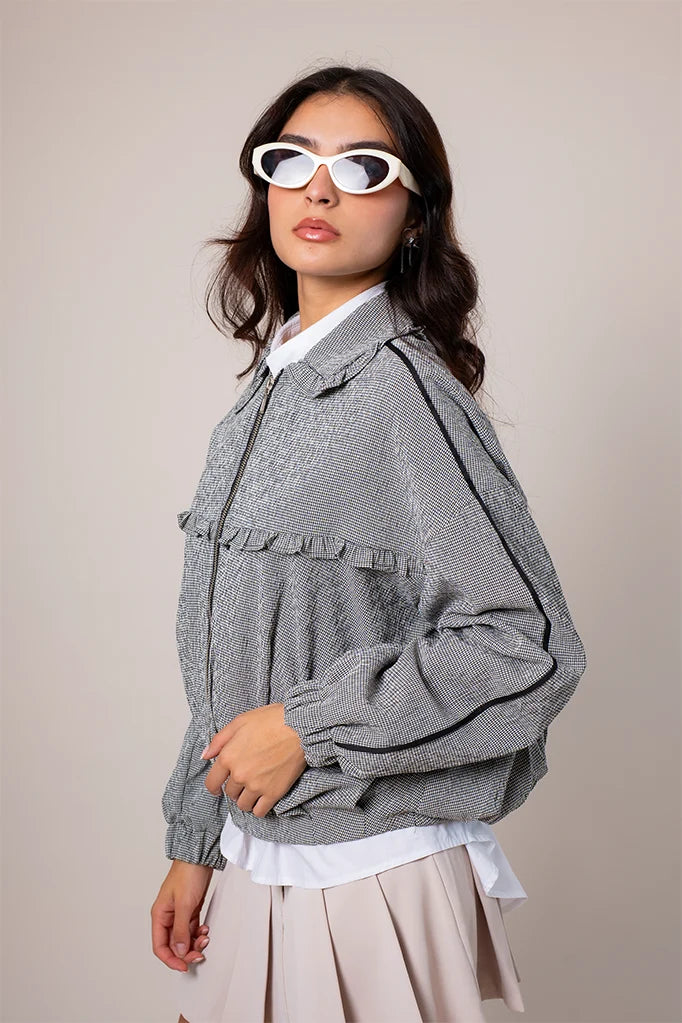 CHAQUETA BOMBER CUADROS E-F 8448.