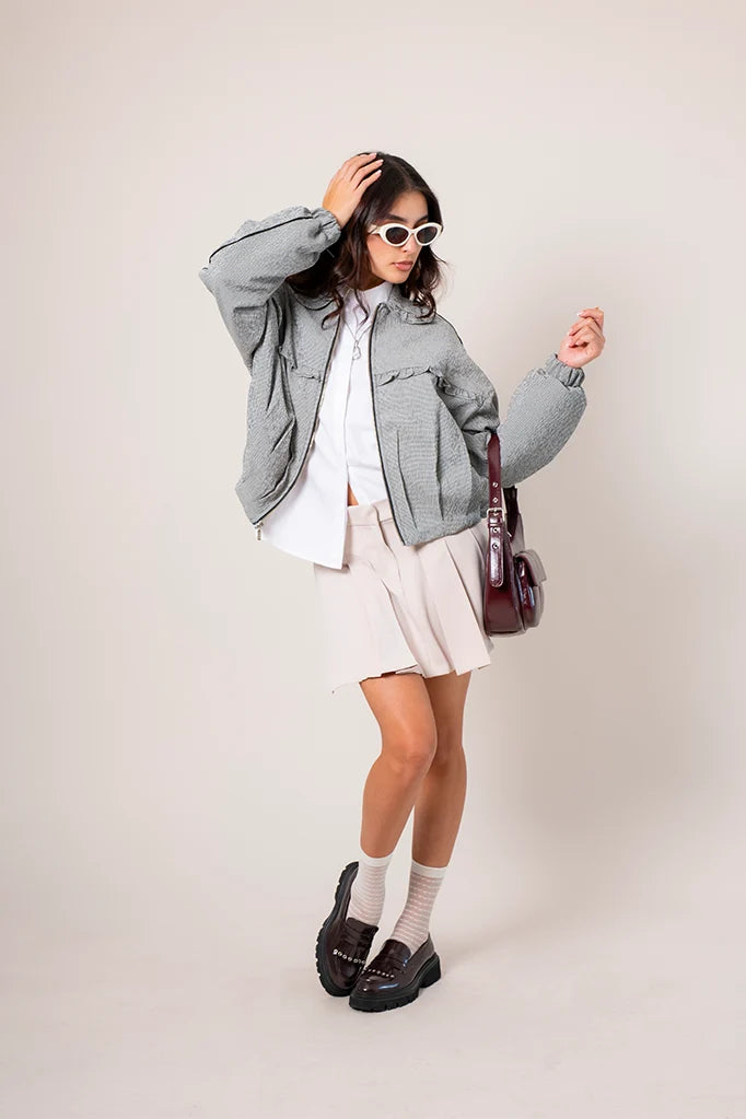 CHAQUETA BOMBER CUADROS E-F 8448.