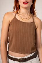BH TOP HALTER RAYAS G-C 8218 MARRON.