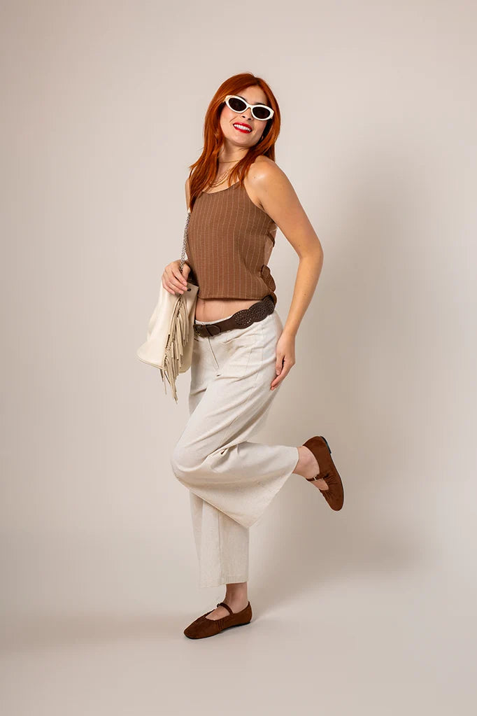 BH TOP HALTER RAYAS G-C 8218 MARRON.
