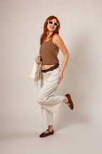 BH TOP HALTER RAYAS G-C 8218 MARRON.