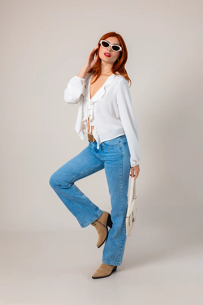 BHV JEANS FLARE MIDE RISE 8143.