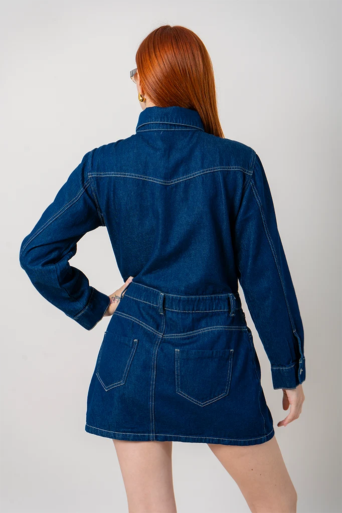 VESTIDO CORTO DENIM E-M 8311.