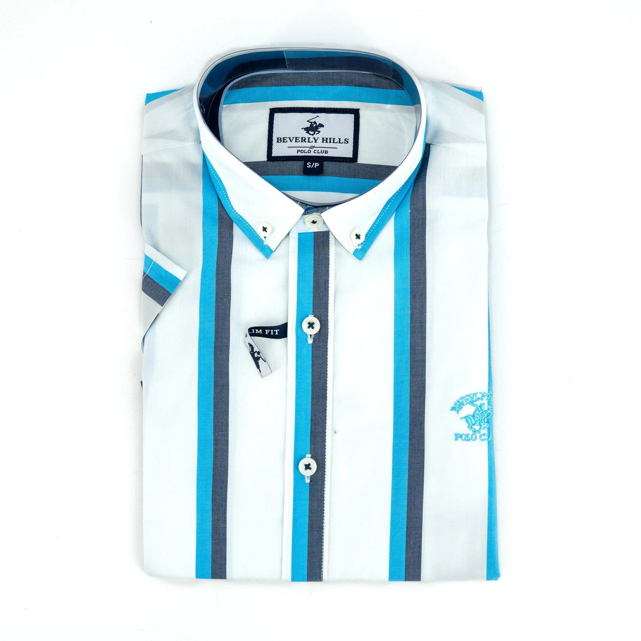Camisa Beverly Hills Mangas Cortas Rayas P/ Caballeros by Beverly Hills