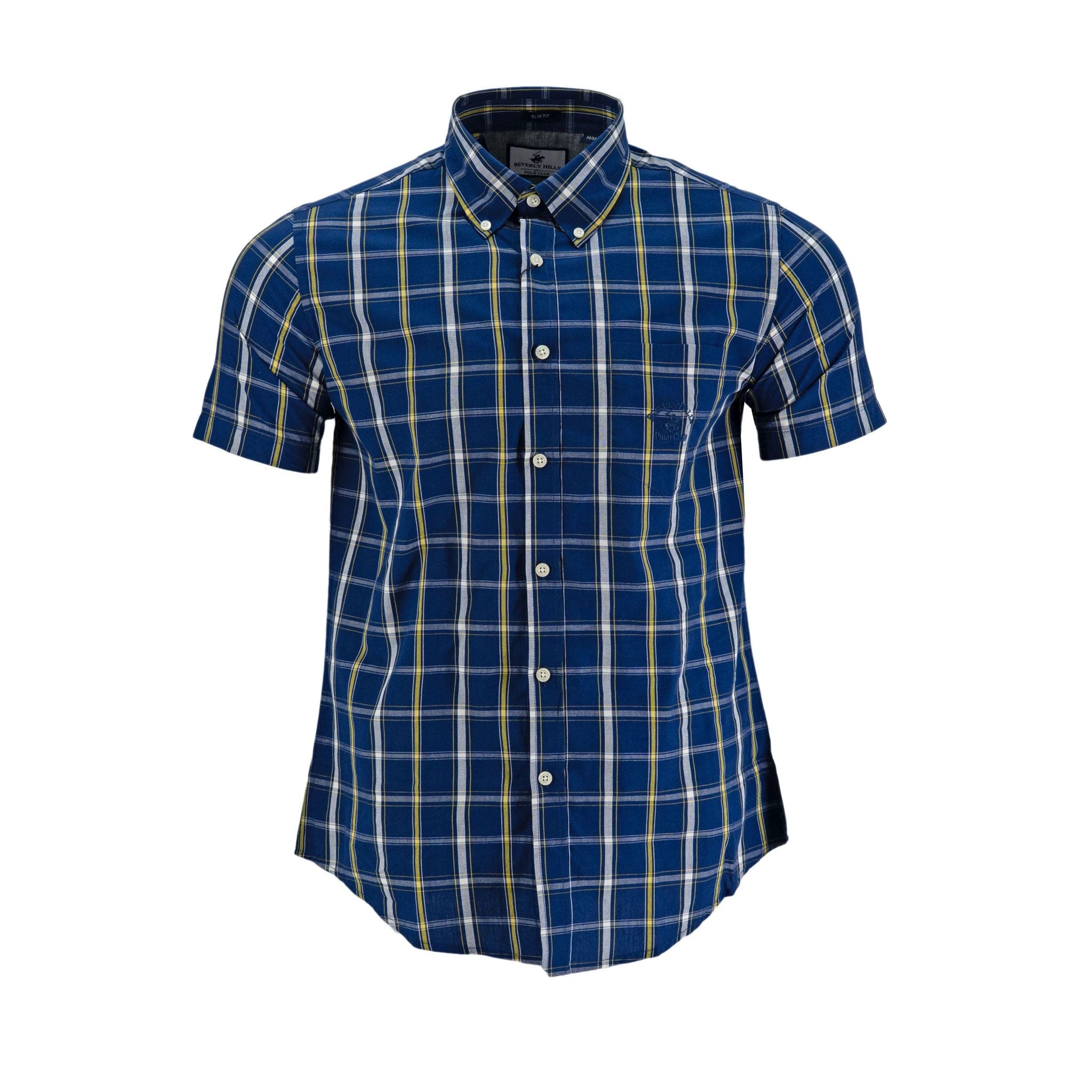 Camisa Beverly Hills Mangas Cortas Cuadros Para Caballeros by Beverly Hills