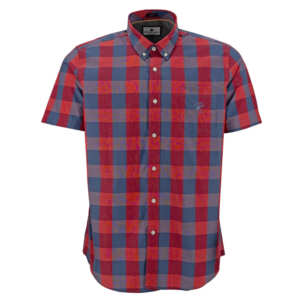 Camisa Beverly Hills Mangas Cortas Cuadros Para Caballeros by Beverly Hills