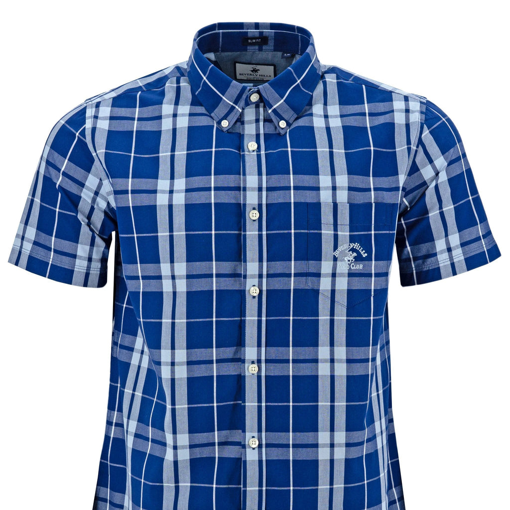 Camisa Beverly Hills Mangas Cortas Cuadros Para Caballeros by Beverly Hills