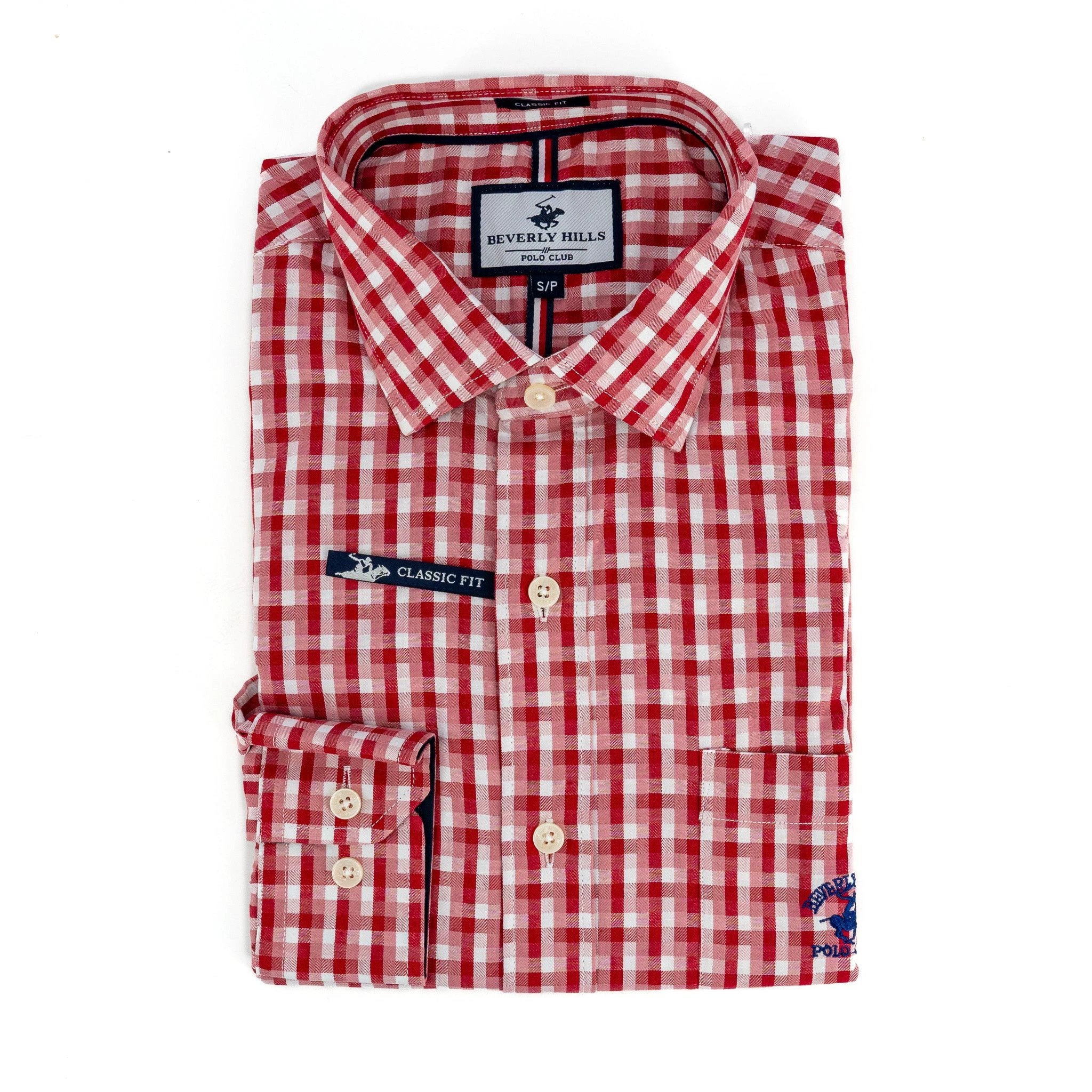Camisa Beverly Hills Mangas Largas Cuadros P/ Caballeros by Beverly Hills