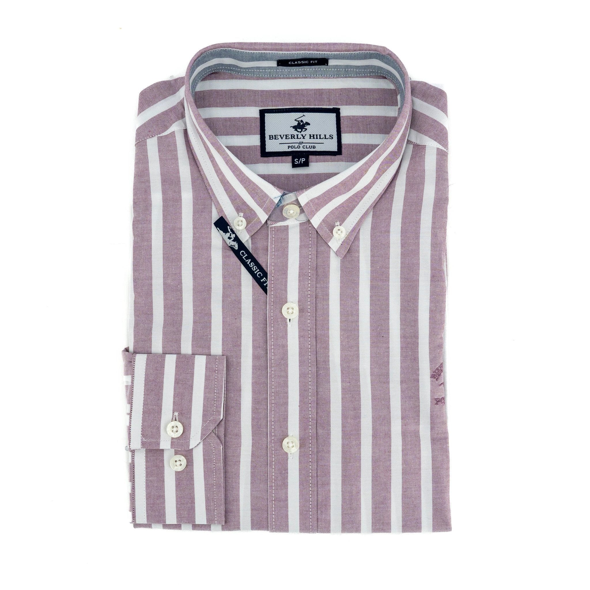 Camisa Beverly Hills Mangas Largas Rayas P/ Caballeros by Beverly Hills